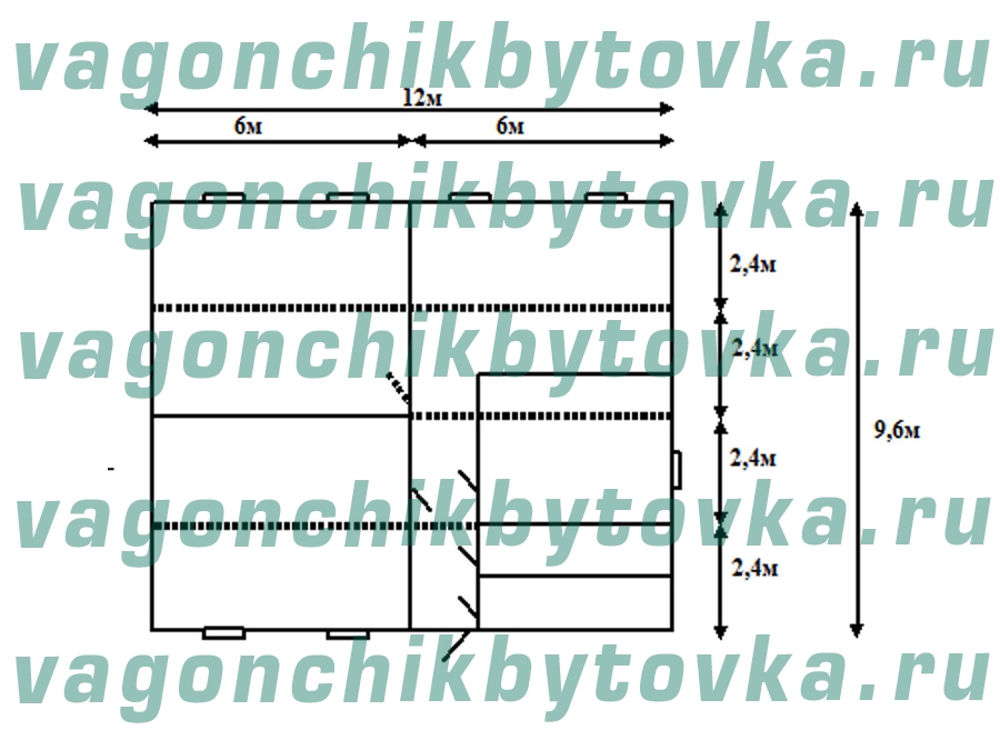 Модульный торговый центр из 4-х БК 12м